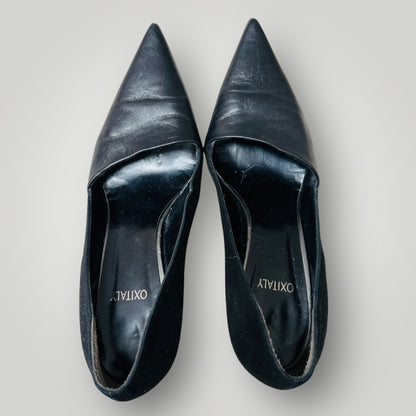 OXITALY / black leather pumps / 40 (3906883641103567629)