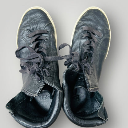 UGG / olli high top sneakers in black leather / 39 (3906883660219207289)