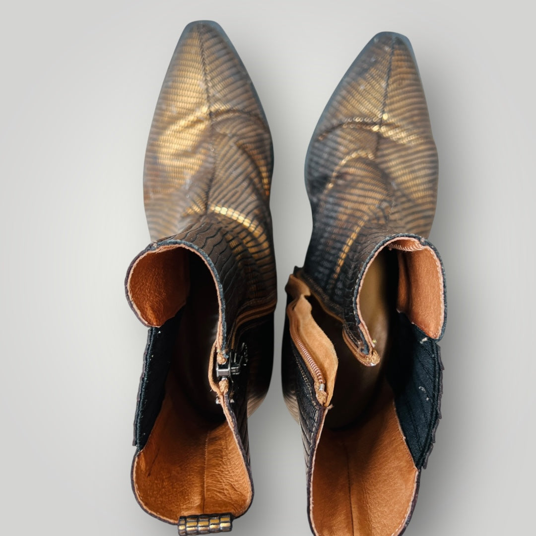 PANSI / gold ankle boots / 37 / made in spain (3906883669539081052)