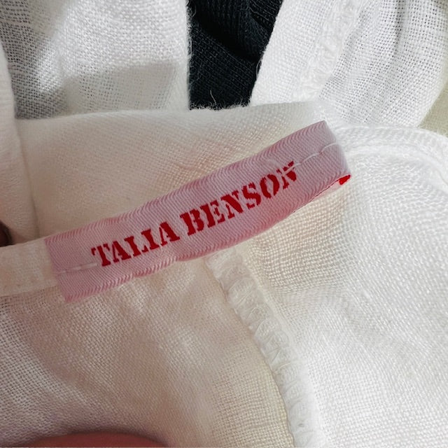 TALIA BENSON / white linen dress / m (3906984403817973735)