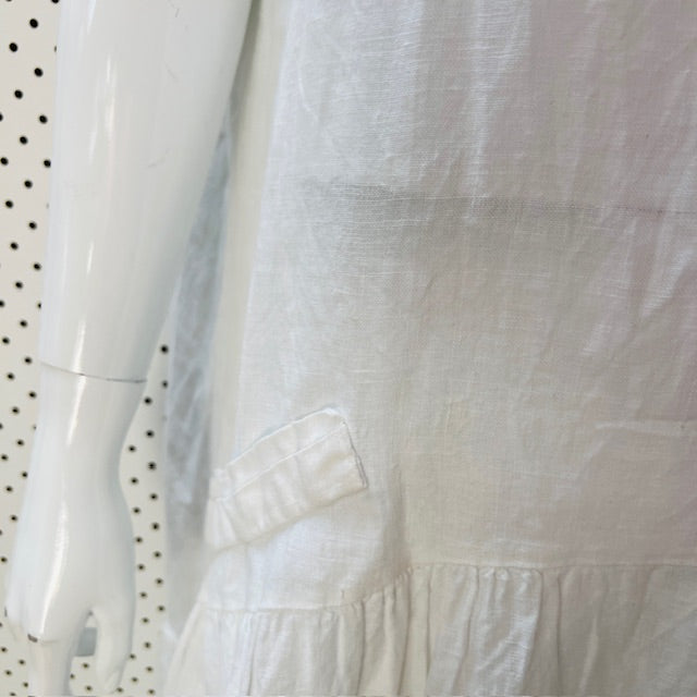 TALIA BENSON / white linen dress / m (3906984423366194312)