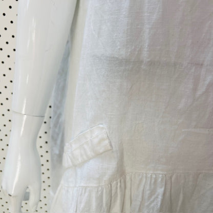 TALIA BENSON / white linen dress / m (3906984423366194312)