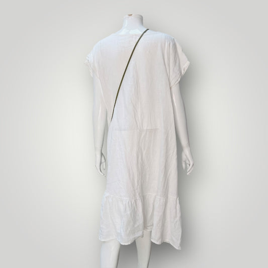 TALIA BENSON / white linen dress / m (3906984525254639605)