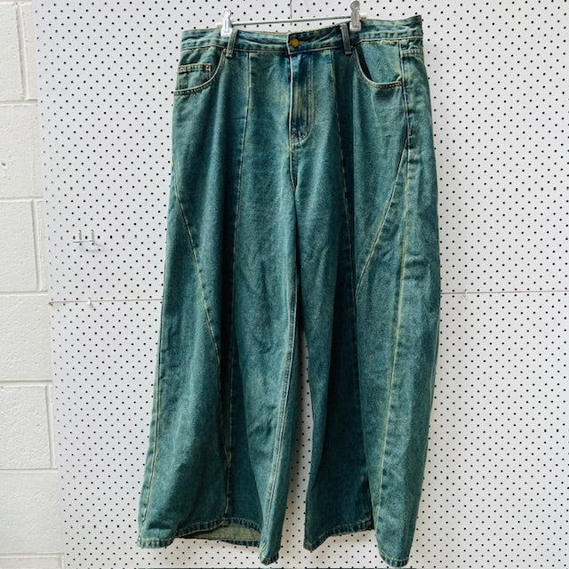 CIDER / wide legged baggy jeans / 1XL (3907128571498104184)