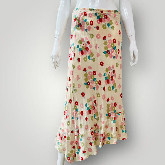 2000s nz vintage / STATE OF GRACE / silk skirt / L (3907128802762211789)