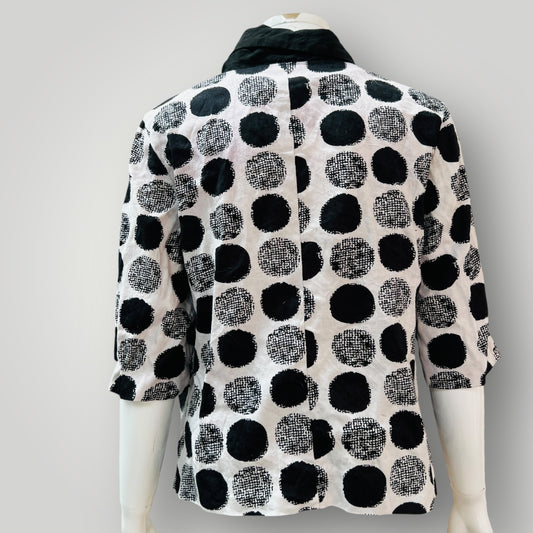 2000s nz vintage / SAKAGUCHI / linen jacket or shirt / 12 / made in nz (3907128808332408624)