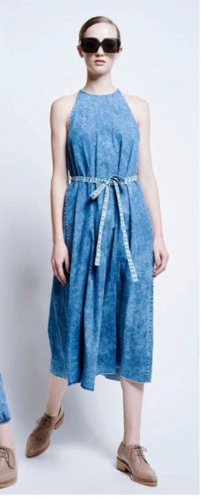 KAREN WALKER / acid wash denim dress / s – archival