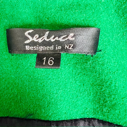 SEDUCE / green wool pea coat / 16 / designed in nz (3907495802203462018)
