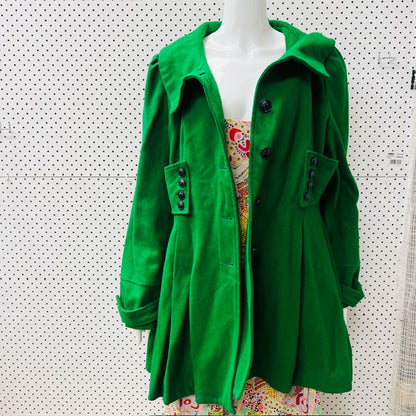 SEDUCE / green wool pea coat / 16 / designed in nz (3907495807371932206)