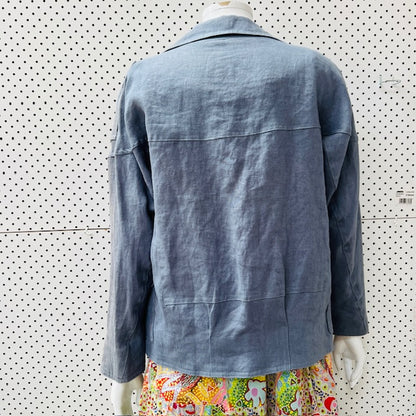 beautiful / blue linen blazer / s/m (3907495824556042935)