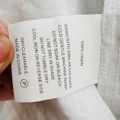 MACJAYS / white linen zip front jacket / s (3907495854902877005)