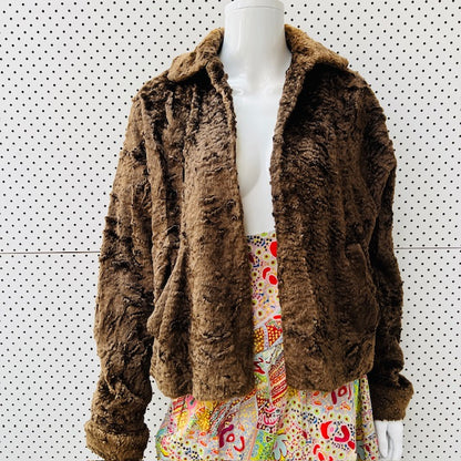 1960s nz vintage / ROYSTYLES / faux fur jacket / s (3907495881806022789)