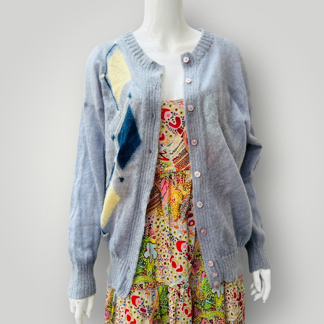 1960s nz vintage / ASPIRING / mohair cardigan / s (3907496113250106460)