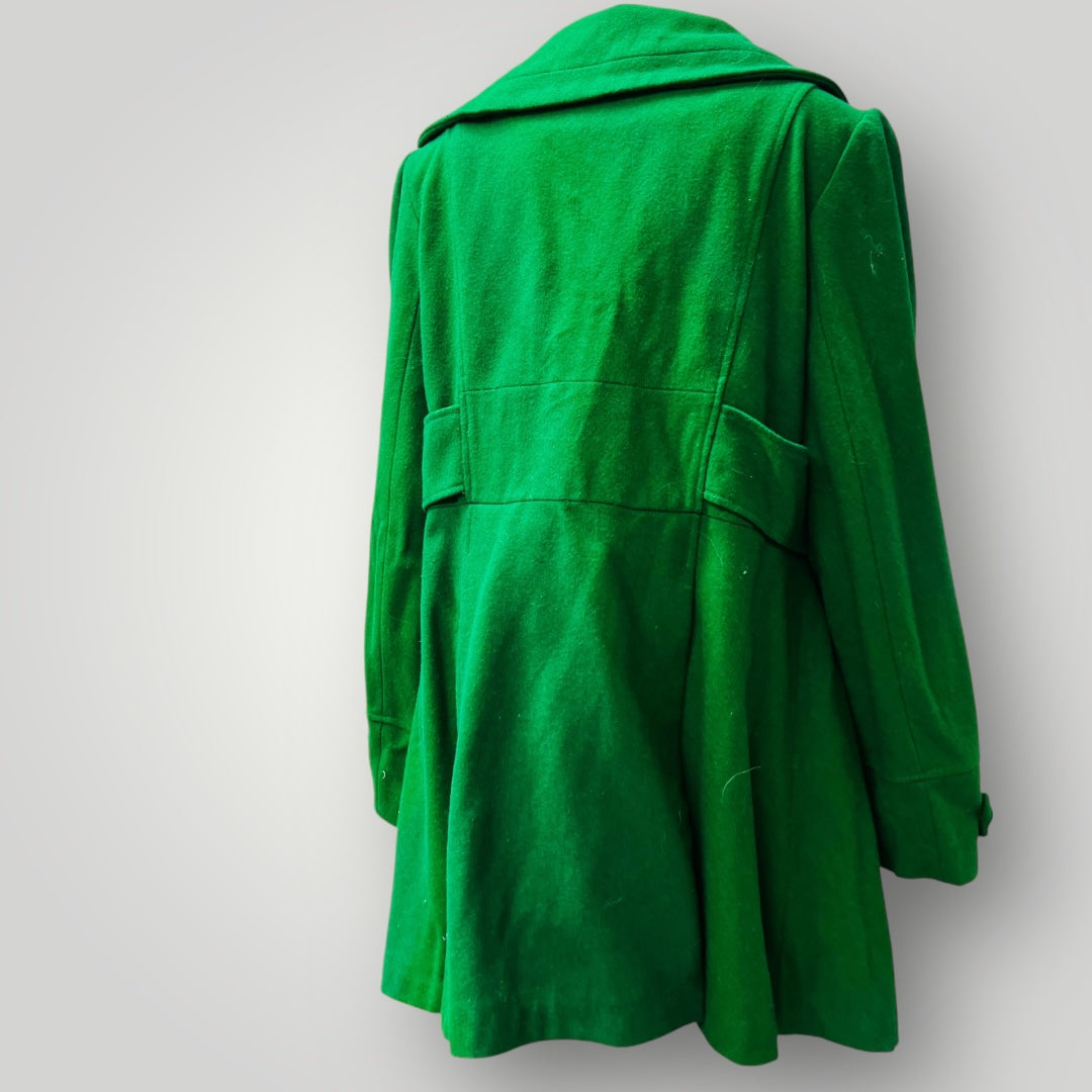 SEDUCE / green wool pea coat / 16 / designed in nz (3907496149559014622)
