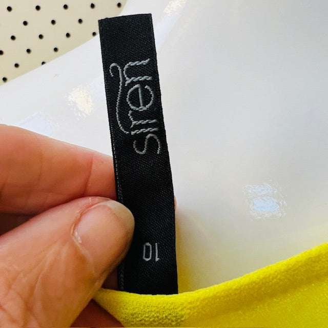 SIREN / bright yellow semi sheer shirt / 10 (3907568482144887879)