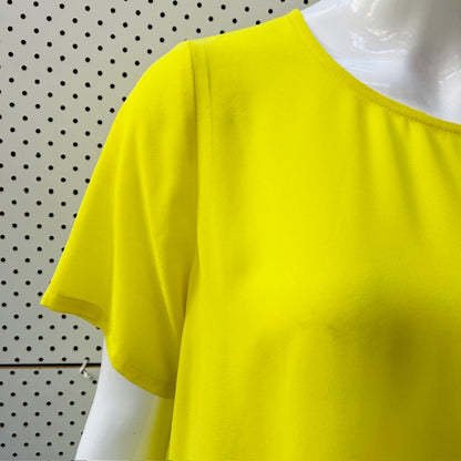 SIREN / bright yellow semi sheer shirt / 10 (3907568485001076314)