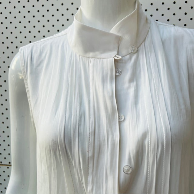 MELA PURDIE / sleeveless slinky white blouse / s (3907568629105518575)