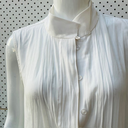 MELA PURDIE / sleeveless slinky white blouse / s (3907568629105518575)