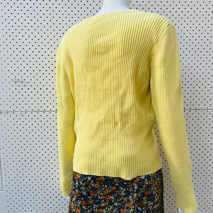 RUBY / carrie longsleeved rib top in butter yellow / 20 (3907568658259722835)