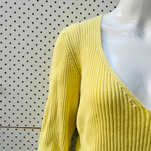 RUBY / carrie longsleeved rib top in butter yellow / 20 (3907568659843494952)