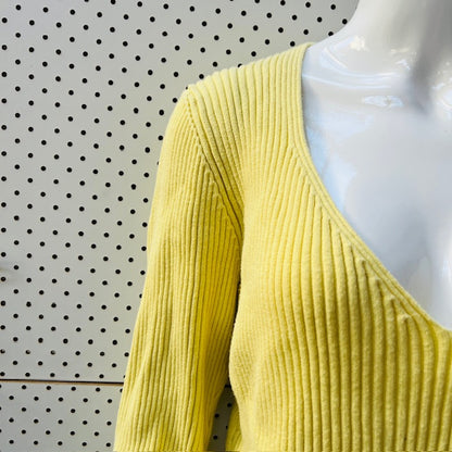 RUBY / carrie longsleeved rib top in butter yellow / 20 (3907568659843494952)