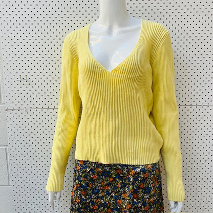 RUBY / carrie longsleeved rib top in butter yellow / 20 (3907568661330390754)