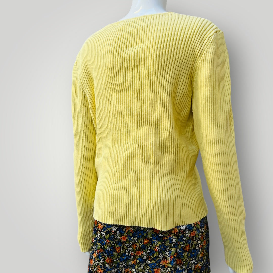 RUBY / carrie longsleeved rib top in butter yellow / 20 (3907569647893816511)