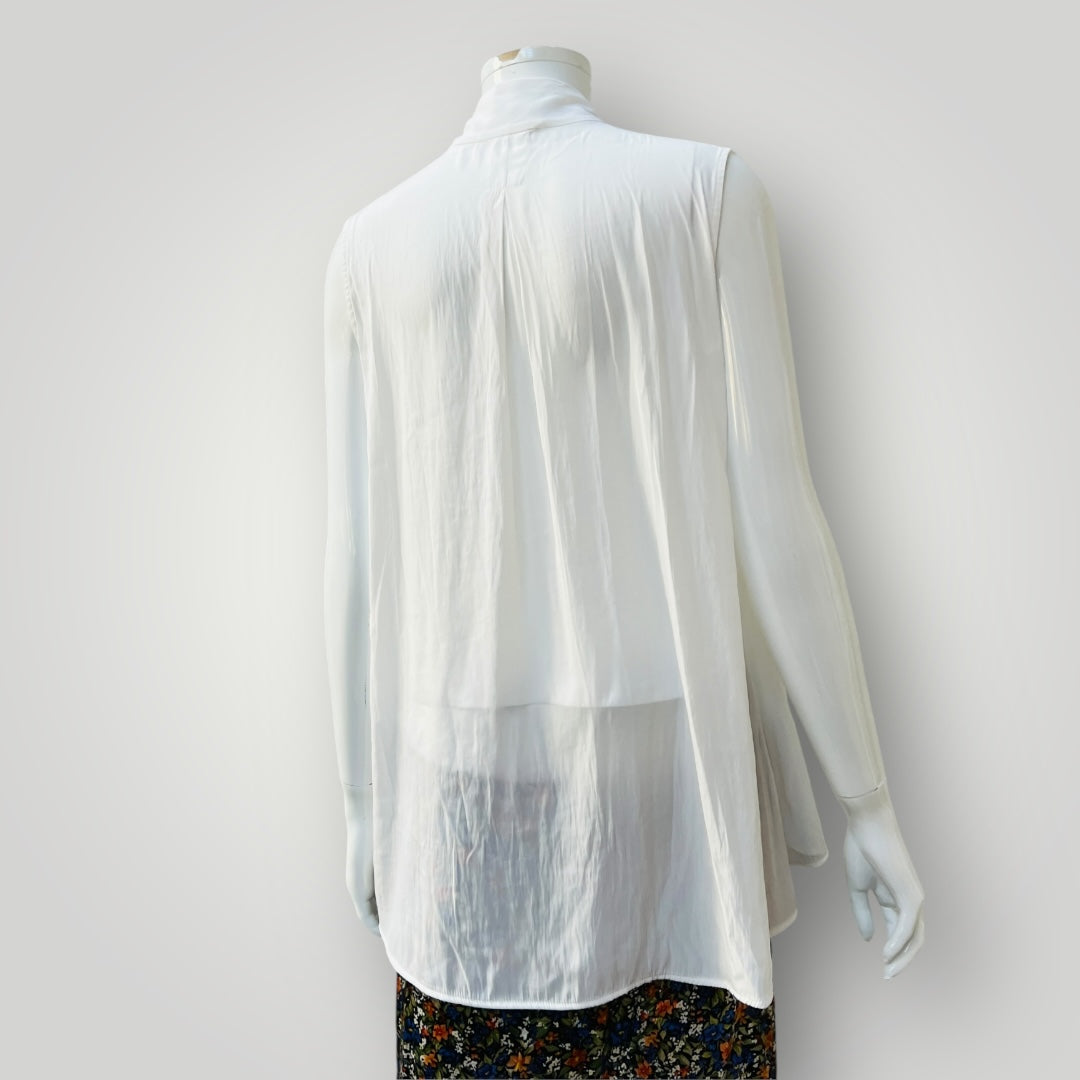 MELA PURDIE / sleeveless slinky white blouse / s (3907569662061732858)