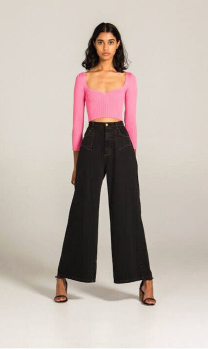 RUBY / carrie longsleeved rib top in butter yellow / 20 (3907668896859884878)