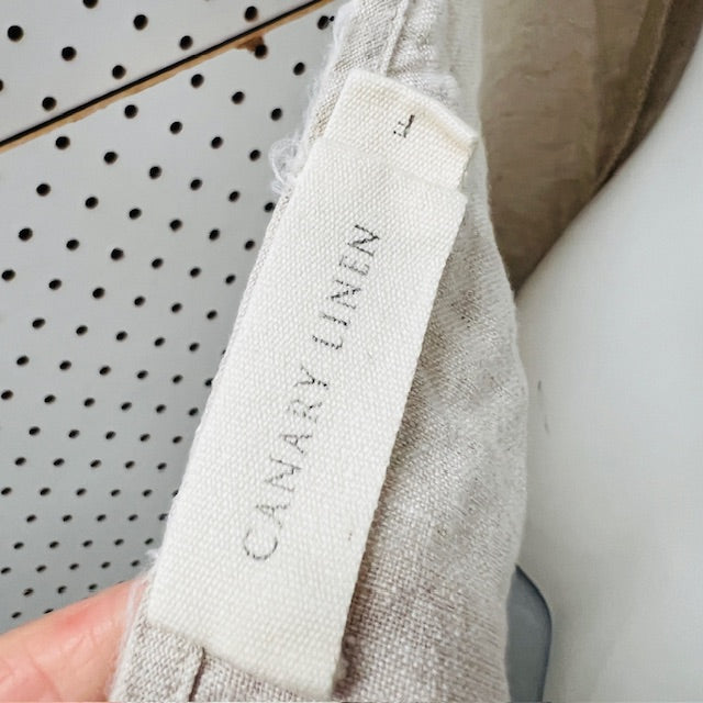 CANARY LINEN / beige slip dress / F (3907685146168036294)