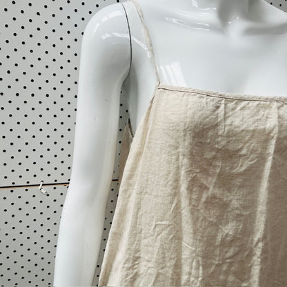 CANARY LINEN / beige slip dress / F (3907685149480349315)