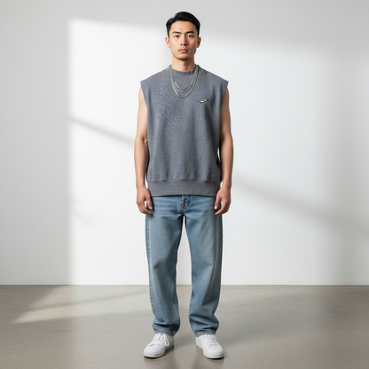 NIKE JAPAN / sleeveless grey tank sweatshirt / m (3907733232357260337)