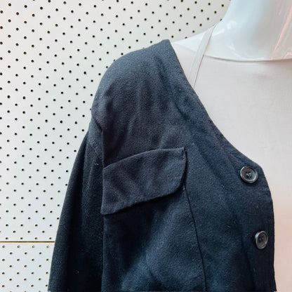 vintage / NOM*D / blazer cardigan with wool sleeves / 10 (3907770840290066072)