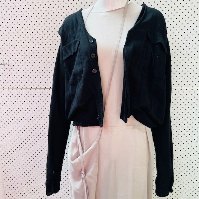 vintage / NOM*D / blazer cardigan with wool sleeves / 10 (3907770842505700652)