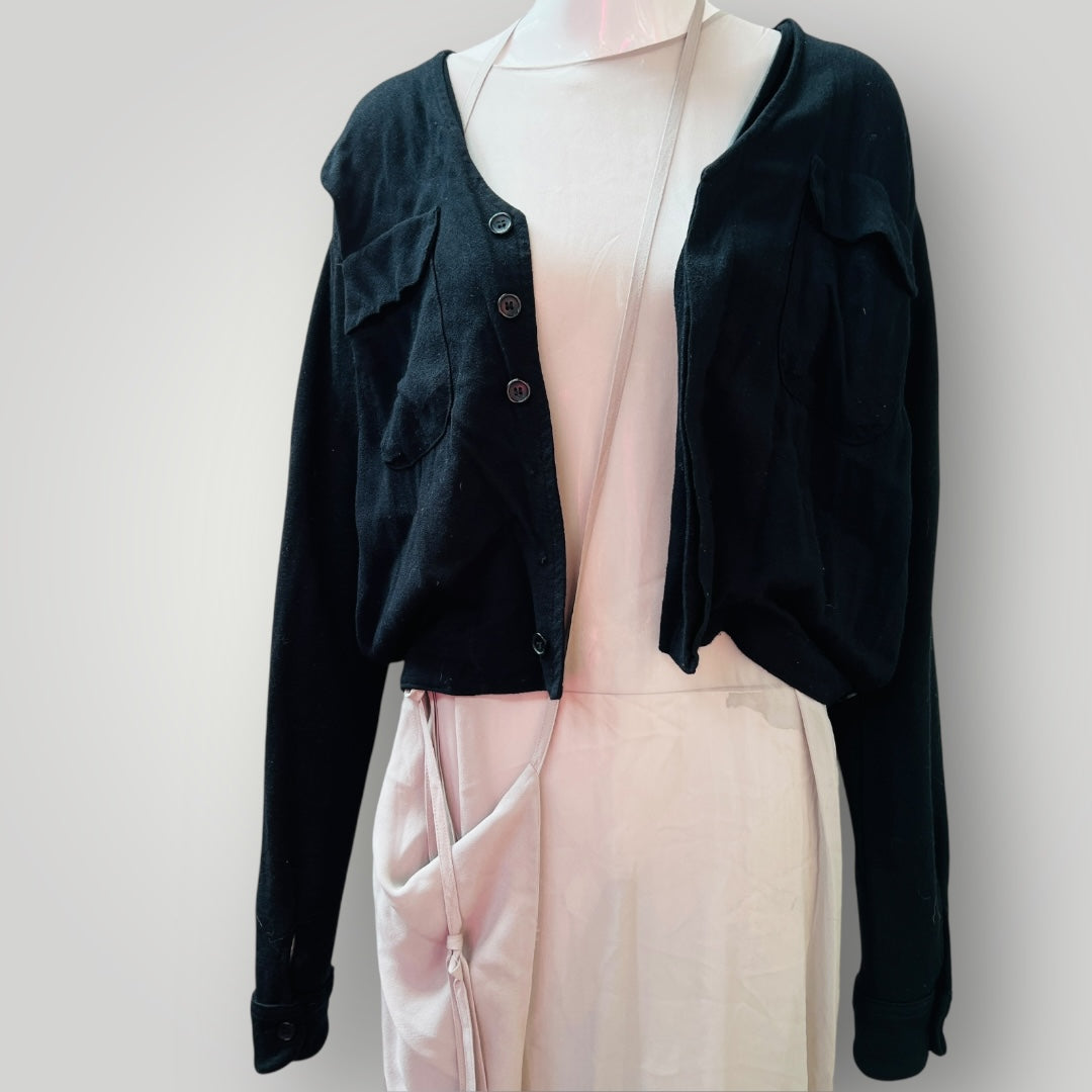 vintage / NOM*D / blazer cardigan with wool sleeves / 10 (3907771024566026531)