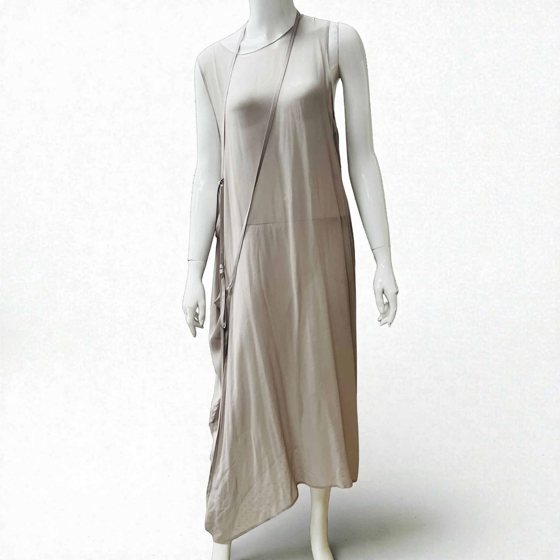 LELA JACOBS / 'idle' silk dress / m / made in nz (3909201510980945338)