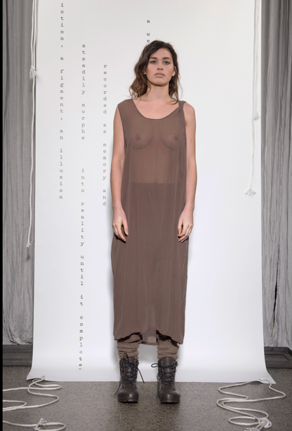 LELA JACOBS / 'idle' silk dress / m / made in nz (3909203452414140497)