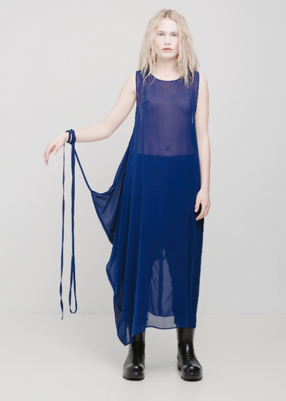 LELA JACOBS / 'idle' silk dress / m / made in nz (3909203460406539514)