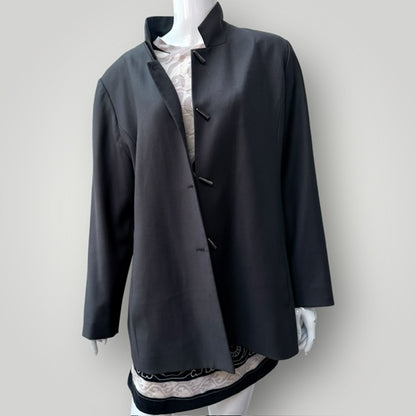 JANE DANIELS / khaki wool blazer / 16 (3909214208499608398)