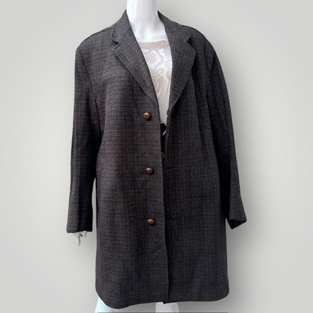 1960s vintage / tweed wool car coat / thorndale by newsome / L (3909214220736178281)