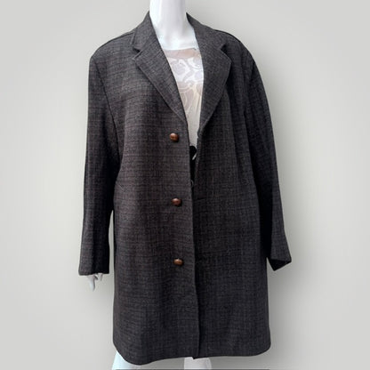 1960s vintage / tweed wool car coat / thorndale by newsome / L (3909214220736178281)