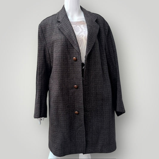1960s vintage / tweed wool car coat / thorndale by newsome / L (3909214220736178281)