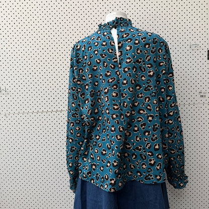 made in italy / high necked romantic leopard print blouse / 14 (3909214246025930280)