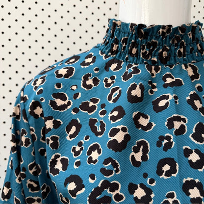 made in italy / high necked romantic leopard print blouse / 14 (3909214247959349975)