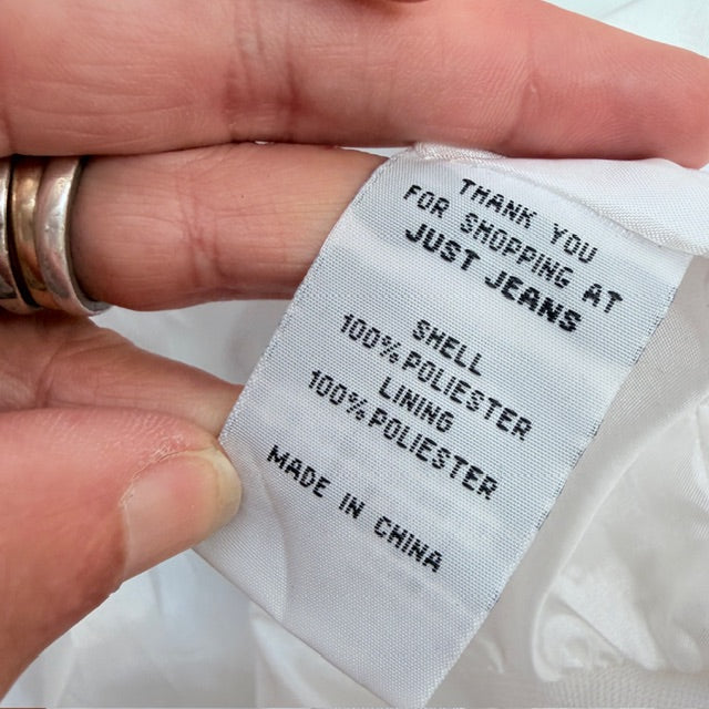 just jeans / white padded bomber jacket / m (3909214305271165328)