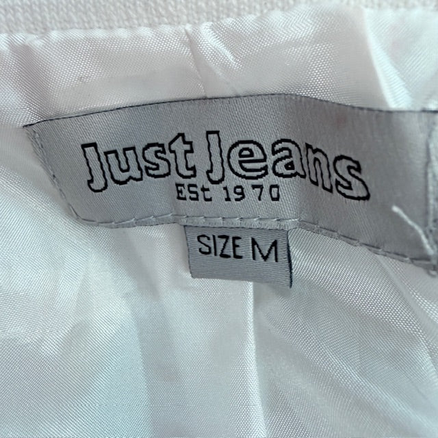 just jeans / white padded bomber jacket / m (3909214307628230266)