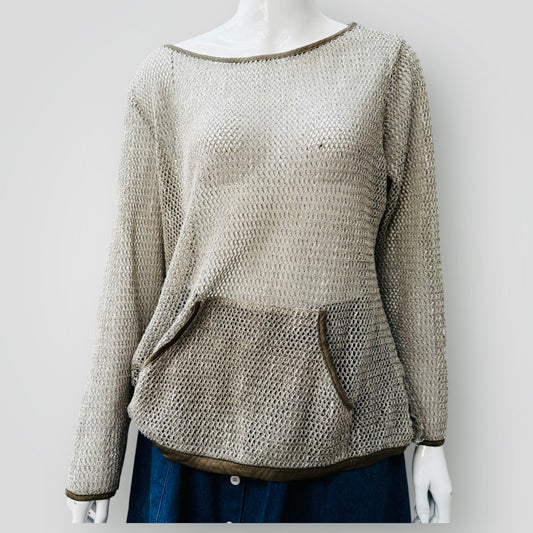 y2k vintage / PHILOSOPHY / open weave knit jumper / 16 (3909314181157886229)