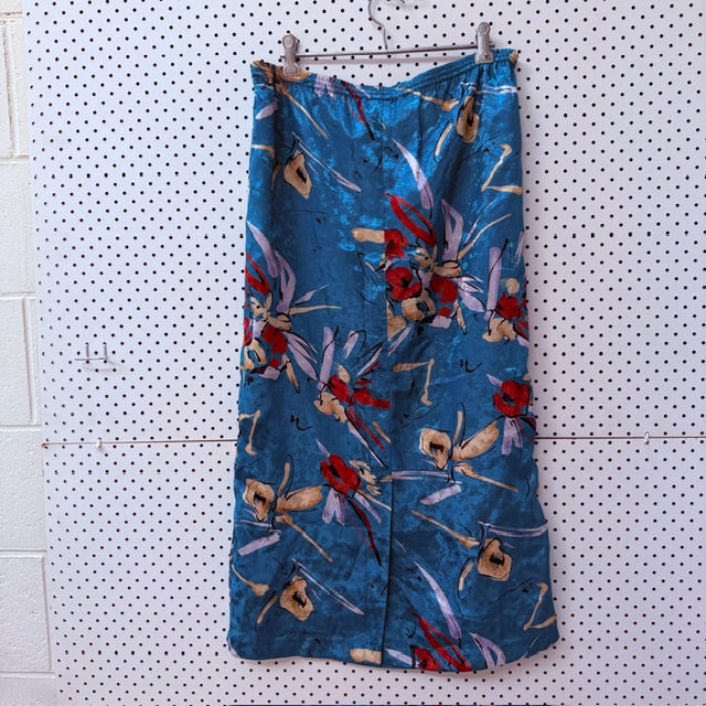 1980s vintage / CHIQUE BY MARNELLA / patterned skirt / m (3909391272437910935)