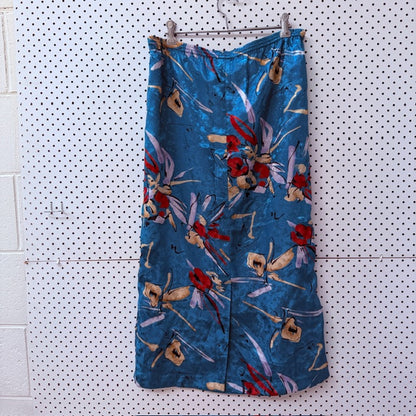 1980s vintage / CHIQUE BY MARNELLA / patterned skirt / m (3909391272437910935)