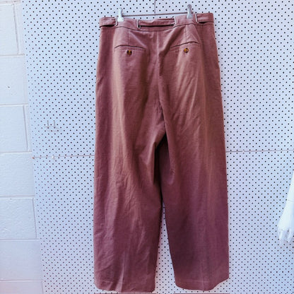 MAX / wide legged pleat front pants / brown / 14 (3909391434620284217)